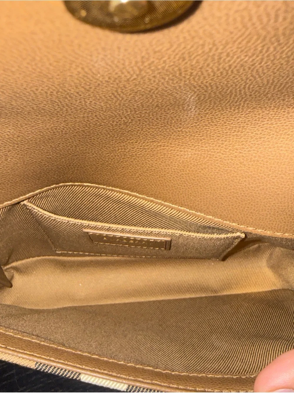Burberry Crossbody Hampshire House Check Derby Tan